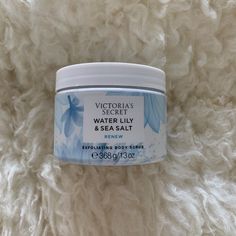 Victoria’s Secret “Renew Water Lily & Seasalt” Exfoliating Body Scrub ( 13 Oz / 368 G ) Rose Water And Pink Sea Salt, Sea Salt Scrub, Sea Salt Scrubs, Victoria Secret Fragrances, Water Lilly, Exfoliating Body Scrub, Victoria Secret Body, Salt Scrub, Body Exfoliator