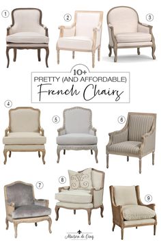 the different types of french chairs and how to use them