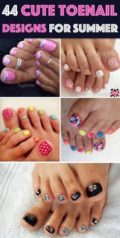 Diy Pedicure Designs Easy, Cute Toenails Painted, Toenail Designs Summer Beach, Simple Toenail Art, Funky Toenail Designs, Fun Pedicure Designs, Toenail Art Designs Spring, Pedicure Art Ideas, Summer Nail And Toe Ideas