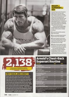 an advertisement for the bodybuilding magazine features a man with muscles on his chest and arms