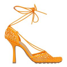 Mesh And Leather Sandals. 
 Rubber-Injected Leather Outsole
 Heel: 9 Cm | 3.5"
 
 Made In: Italy Designer Lace-up Sandals For Summer, Designer Open Toe Lace-up Sandals For Summer, Luxury Lace-up Sandals For Spring, Luxury Lace-up Summer Sandals, Luxury Summer Lace-up Sandals, Luxury Lace-up Summer Heels, Luxury Lace-up Sandals For Summer, Bottega Veneta Sandals, Bottega Veneta Shoes