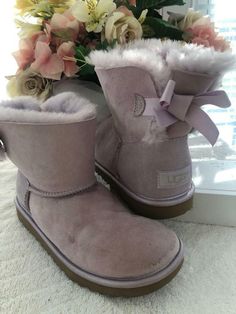 Lavender Boots, Ugg Shearling, Bow Uggs, Ugg Mini Bailey Bow, Bride Stuff, Uggs With Bows, Pink Uggs, Mini Baileys, Mushroom Jewelry