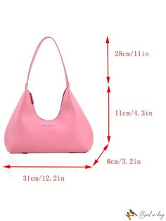 BirdinBag - Stylish Pink Medium Hobo Bag with Top Handle - Perfect for Everyday Fashion Minimalist Pattern, Style Minimalist, Bag Bag, Hobo Bag, Daily Fashion, Top Handle, Everyday Fashion, 4 Inch, Bag Lady