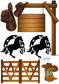 the paper cutout is ready to be used for cowboy themed crafts and decorationating