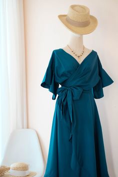 Midnight blue Bridesmaid dress Dark blue Dress blue Bridesmaid | Etsy Mid Night Blue Dress, Festive Blue Draped Dress, Flowy Mid-length Blue Dress, Blue Flowy Knee-length Dress, Elegant Blue Knee-length Wrap Dress, Midnight Blue Bridesmaid Dresses, Bridesmaid Robes Blue, Wrap Dress Wedding Guest, Flowy Bridesmaid Dresses