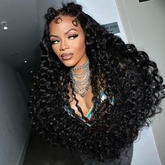 Hair Material 100% Human Hair Hair Texture Loose Curly Wave Hair Color #1 jet black Wig Style 5×5 13×4 13×6 360 Lace Front Wig Wig Length 16-30inch Density 150% 180% 250% Cap Size Standard Medium（Circumference 22.5"） Straps Adjustable Last for Over One Year Under Proper Care Return Policy 30 Days No Reason Return with Hair Not Be Used Jet Black Wig, Black Wand, Lace Wigs Styles, Black Hair Wigs, Jet Black Hair, Indian Human Hair, Full Frontal, Frontal Hairstyles, Curly Waves