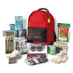 4-Person 3-Day Basic Emergency Kit with Backpack Backpack Survival Kit, Emergency Backpack, Food Kit, Emergency Survival Kit, Survival Blanket, Survival Quotes, Day Backpacks, Prepper Survival, Bug Out Bag