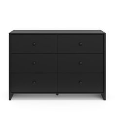 a black dresser with six drawers