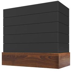 an image of a wooden block with black panels on it's top and bottom