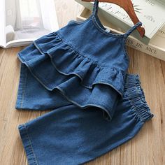 Denim Wear, Ruffle Pants, Top And Pants Set, Kids Denim, Boys Coat, Girls Clothing Sets