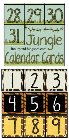 the numbers are in different styles and sizes for each card to be printed on,