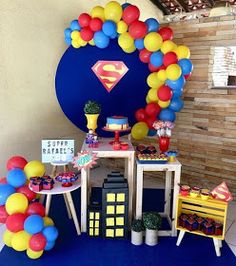 a birthday party with balloons and decorations