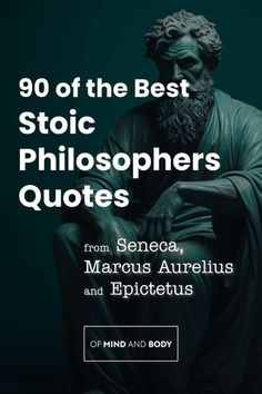 the book cover for'90 of the best stoic philosphers quotes from narcus aureius and epic