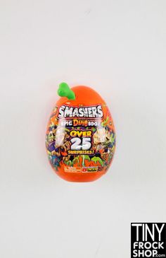 an orange and green plastic container with the words smashers on it