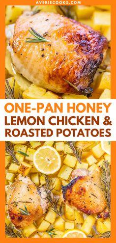 one pan honey lemon chicken and roasted potatoes