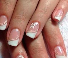 Manicure Nail Designs, Romantic Nails, French Manicure Nails, French Nail Designs, Bride Nails, Gel Nail Designs, Bridal Nails, Fabulous Nails, French Tip Nails