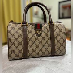 Authentic Gucci Boston Handbag With Cherryline Excellent Condition Pvc Leather Gold Hardware There’s A Little Dirt Inside, Gold Hardware Is In Gold No Tarnish, Over All Looks Like Brandnew. Can Put Strap Of Choose To. Chunky Sole Boots, Bags Gucci, Bag Obsession, Gucci Bags, Gucci Bag, Gold Hardware, Boston, Bag Lady, Purse