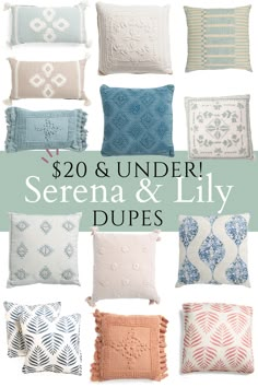 CLEARANCE! $20 and under pillows that are great dupes for the Serena and Lilly pillows. Be quick - they will sell out fast!! Serena And Lily Throw Pillows, Beach House Throw Pillows, Serena And Lily Pillows, Serena And Lily Inspiration, Serena And Lily Pillow Combinations, Serena And Lily Fall Decor, Serena And Lily Decor, Coastal Throw Pillows Bedroom, Coastal Living Room Pillows