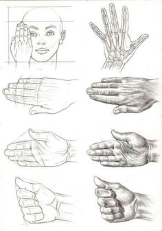 hands and fingers are shown in this drawing