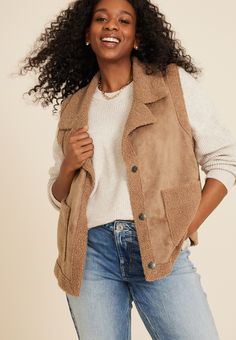 Plus Size Shearling Sherpa Vest - Materials & Care:imported - 100% polyester - machine wash Maurices Plus Size, Sherpa Vest, Outerwear Vest, Curvy Jeans, List Style, A Plus, Hat Hairstyles, Online Accessories, Favorite Things List