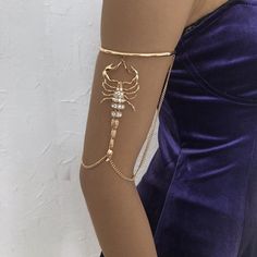 5 business days order processing time. Length：15cm Width：8.5cm. Scorpion Jewelry, Arm Cuff Bracelet, Arm Bracelets Upper, Upper Arm Cuffs, Style Steampunk, Metal Cuff Bracelet, Geometric Bracelet, Arm Bracelets, Tassel Bracelet