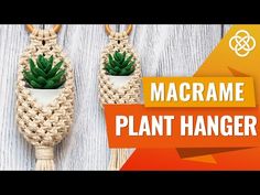 two crocheted plant hangers with plants in them and the words macrame plant