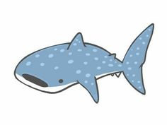 a drawing of a shark with polka dots on it's body and mouth, swimming in the water