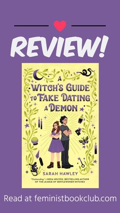 a book cover with an image of two people hugging and the title reads, review a witch's guide to face dating a demon