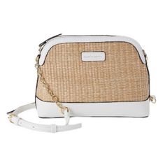 Nanette Lepore Straw Faux Leather Crossbody Bag Chain Strap White Tan Gold. White/Tan Straw/Gold Toned Chain Strap Length: 10 In Measured Across The Bottom Height: 6.5 In In Great Condition, New Without Tags. Faux Leather And Straw Combo. Faux Leather And Chain Strap. Zip Closure. Questions? Leave A Comment Below! White Spring Bags With Chain Strap, White Shoulder Bag With Chain Strap For Summer, White Chain Strap Shoulder Bag For Summer, White Crossbody Shoulder Bag For Day Out, Small Crossbody Purse, Bag Chain, Pink Purse, Black Pebbles, Black Leather Handbags