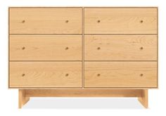 a wooden dresser with four drawers and two metal legs on the bottom, against a white background