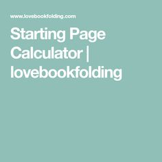 the words starting page calculator lovebook folding