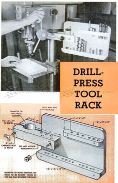 an instruction manual for the drill press tool rack