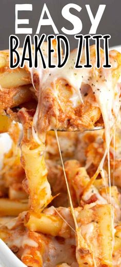 this easy baked ziti recipe is the perfect way to use up leftover pasta