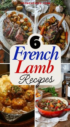 six french lamb recipes with text overlay