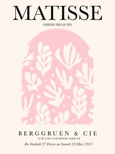 the cover of matissee magazine, featuring an image of leaves and plants on pink