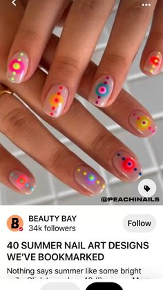 Summer nails with beetles gel nail polish Hello Nails, School Nails, Cute Summer Nails, Estilo Hippie