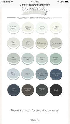 the color scheme for this website shows different shades of gray, blue and white paint