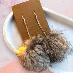 Rabbit Fur, Hand Sewn, Hand Sewing, Jewelry Earrings Dangle, Etsy Earrings, Dangle Drop Earrings