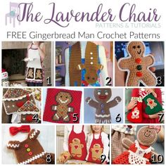 crochet patterns for gingerbread man's aprons and bibs with the lavender chair