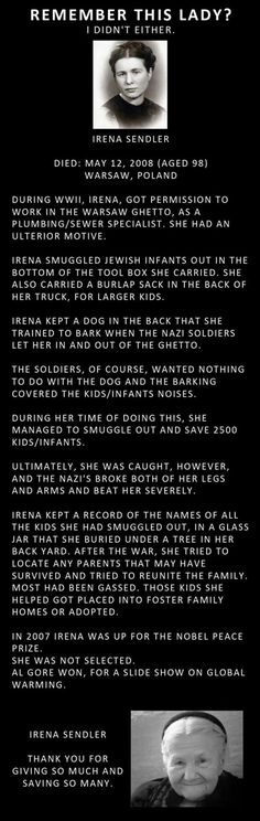 irenasendler Irena Sendler, Faith In Humanity Restored, Humanity Restored, Reality Check, Faith In Humanity, Random Acts Of Kindness, History Facts, Inspirational People, The Words