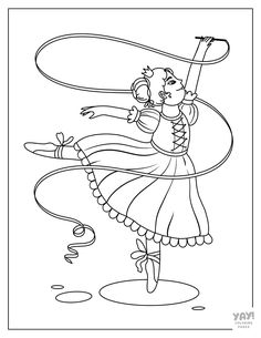 Pretty ballerina with ribbon. All coloring pages are free to download. You can color on paper, or digitally in Procreate. Ballerina coloring pages are perfect for kids and adults who love cute coloring pages! Angelina Ballerina Illustration, Angelina Ballerina Book Illustrations