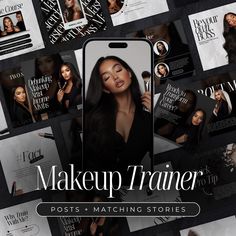 makeup trainer posts and matching stories for instagrams, videos or social media use