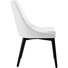 a white chair with black legs on a white background