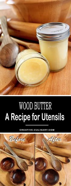 the recipe for utensils is made with wood butter