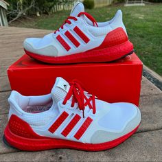 New In Box Adidas Ultraboost Dna Lego Collab Shoes, Size 8.5. Color Is White With Red. Box Is A Little Banged Up And I Will Include It. If You Don't Want It, Let Me Know And I'll Just Send You The Shoes. 3.20.22box48 Adidas Nmd R1 V2, Adidas Ultraboost Dna, Black Shoes Sneakers, Adidas Cleats, Mens Soccer Cleats, Beige Sneakers, Adidas Supernova, Adidas Pure Boost, Wrestling Shoes