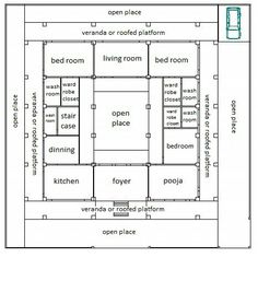 the floor plan for an office building with two rooms and one room on each side