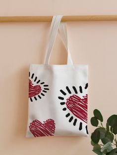 Tote Bag Diy Pattern, Canvas Bag Design, Sac Diy, Handpainted Bags, Painted Tote, Painted Bags, Fabric Heart