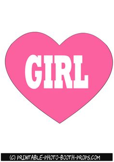 a pink heart with the word girl on it