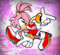 sonic the hedge cartoon character in pink and white