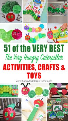 51 of the VERY BEST Very Hungry Caterpillar Activities - Happy Toddler Playtime Caterpillars Activities For Preschool, Hungry Caterpillar Birthday Activities, The Very Hunger Caterpillar Activities, The Very Hungry Caterpillar Literacy Activities Preschool, Hunger Caterpillar Activities, Very Hungry Caterpillar Activity, The Very Hungry Caterpillar Games, Hungry Caterpillar Craft For Toddlers, Hungry Hungry Caterpillar Crafts